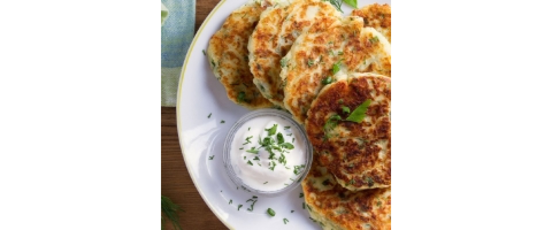 Crispy Mashed Potato Cakes with Herbed Yogurt Sauce + Sauvignon Blanc